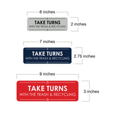 Signs ByLITA Standard Take Turns with the Trash and Recycling Door or Wall Sign Easy Installation | Shared Accommodation | Sign for Home, Business, AirBNB and Office Spaces