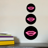Circle Plus Kiss Neon Graphic Style Wall or Door Sign | Live Streamer Gaming Themed Decoration
