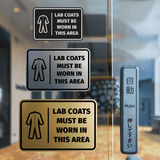 Signs ByLITA Classic Framed Lab Coats Must Be Worn In This Area Door or Wall Sign Easy Installation | Health And Safety | Building And Hospitality Signs