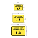 Classic Framed Plus Watch Out For Children Wall or Door Sign | Children Safety Sign