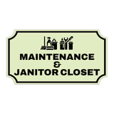 Notched Standard Maintenance & Janitor Closet Wall or Door Sign | Facilities and Rooms Sign