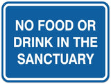 Signs ByLITA Classic Framed NO FOOD OR DRINK IN THE SANCTUARY Door or Wall Sign Durable Plastic | Easy Installation | Elegant Design