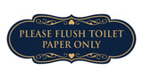 Designer Please Flush Toilet Paper Only Wall or Door Sign