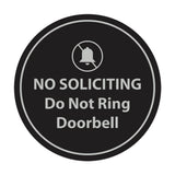 Circle No Soliciting Do Not Ring Doorbell Wall or Door Sign