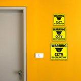 Square Plus Warning CCTV In Operation Wall or Door Sign | Home and Business Security