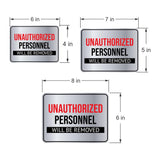 Classic Framed Plus Unauthorized Personnel Will Be Removed Door or Wall Sign | General Security Notices