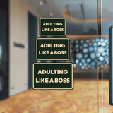 Classic Framed Plus Adulting Like A Boss Wall or Door Sign | Funny Home Or Office Decor