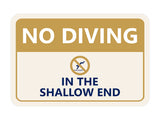 Classic Framed No Diving in the Shallow End — Wall or Door Sign | Pool & Aquatic - Sign