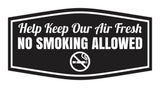 Signs ByLITA Fancy Help Keep Our Air Fresh: No Smoking Allowed Easy Installation | Durable Construction | Barbers | Grooming and Styling | Hair Wall or Door Sign