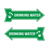 Arrow Shape Drinking Water 12x4" Wall or Door Sign | Public Signage