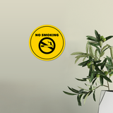 Circle Plus No Smoking Wall or Door Sign | Easy Installation | Office & Public Parks Warning Signage