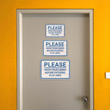 Classic Framed Plus Please Wash Your Hands Before Entering Play Area Door or Wall Sign | Children's Warning and Safety Signs