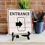 Entrance 5"x 5" Square Table Sign With Acrylic Easel | Home & Office Decor