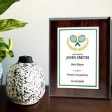 Tennis Customizable Wooden Award Plaque | Easel Mount Option | Achievement and Recognition Personalizable Plaques