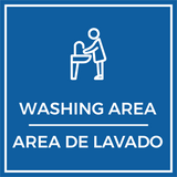 Signs ByLITA Square Washing Area Door or Wall Sign | Spanish Bilingual Business And Office Signs