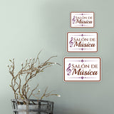 Classic Framed Plus Salón de Música — Music Room Door or Wall Sign | Spanish - Church Room & Area Signs