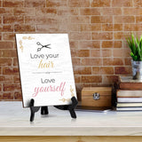 Hairdressers and Stylists 6 x 8" Table Signs | Easy Installation | Front Desk Decorative Hair Style Signs