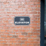 Notched Standard Elevator Wall or Door Sign | Facilities and Rooms Sign