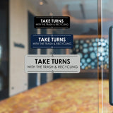 Signs ByLITA Standard Take Turns with the Trash and Recycling Door or Wall Sign Easy Installation | Shared Accommodation | Sign for Home, Business, AirBNB and Office Spaces