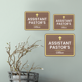 Classic Framed Plus Assistant Pastor’s Office Door or Wall Sign | Church and Place of Worship Signs