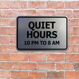 Signs ByLITA Classic Framed, Quiet Hours 10 pm to 8 am Wall or Door Sign (Multipacks)