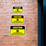Classic Framed Plus Caution Falling Objects Wear Protective Gear Door or Wall Sign | Workplace Health and Safety Warning Signage