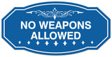 Signs ByLITA Victorian No Weapons Allowed Wall or Door Sign - Laser-Engraved Lettering | Durable ABS Plastic | Vibrant Colors | Powerful Foam Tape