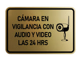 Signs ByLITA Classic Framed Cámara en Vigilancia con Audio y Video las 24 HRS Security Wall or Door Sign