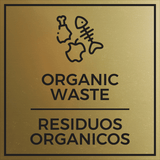 Signs ByLITA Square Organic Waste Wall or Door Sign | Spanish Bilingual Business And Office Signs