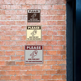 Signs ByLITA Square Please Ask For Key To Use Restroom Door or Wall Sign | Public Signage