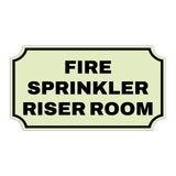 Notched Standard Fire Sprinkler Riser Room Wall or Door Sign | Facilities and Rooms Sign