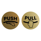 Signs ByLITA Circle Push and Pull Door Signs (Hands Vectors) Door Sign