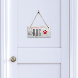 Beware of Dog 5" x 10" Hanging Wall or Door Sign | Rustic Twine | Signs for Home and Business