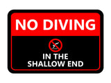 Classic Framed No Diving in the Shallow End — Wall or Door Sign | Pool & Aquatic - Sign