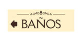 Signs ByLITA Basic Baños Left Arrow Directional Wall or Door Sign