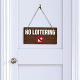 No Loitering 5x10 Hanging Plus Wall or Door Sign | Public Spaces Decor