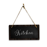 Kitchen 5x10 Hanging Plus Wall or Door Sign | Rustic Twine | Range of Vibrant Decor Styles | Room Signs For Home and Business