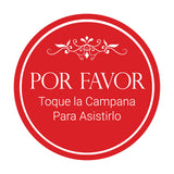 Signs ByLITA Circle Por Favor Toque la Campana Para Asistirlo Wall or Door Sign