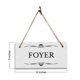 Foyer 5x10 Hanging Plus Wall or Door Sign | Rustic Twine | Range of Vibrant Decor Styles | Room Signs For Home and Business