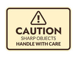 Signs ByLITA Classic Framed Caution: Sharp Objects - Handle with Care Door or Wall Sign Easy Installation | Health And Safety | Building And Warning Signs