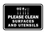 Classic Framed Please Clean Surfaces and Utensils Wall or Door Sign