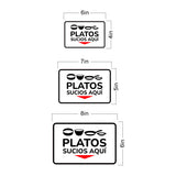 Classic Framed Plus Platos Sucios aquí Door or Wall Sign | Bilingual | Home Kitchen Sign