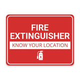 Classic Framed Plus Fire Extinguisher – Know Your Location Door or Wall Sign | Health and Safety Workplace Warning