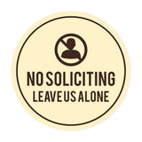 Circle No Soliciting Leave Us Alone Wall or Door Sign
