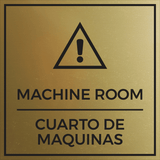 Signs ByLITA Square Machine Room Door or Wall Sign | Spanish Bilingual Warehouse and Factory Health and Safety Signs