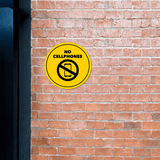 Circle Plus No Cell Phones Wall or Door Sign | Easy Installation | Office & School Warning Signage