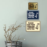 Signs ByLITA Classic Framed Please Take Your Trash With You Wall or Door Sign
