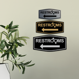 Fancy Restrooms Left Arrow (Gender Symbols) Wall or Door Sign