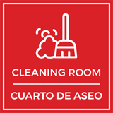 Signs ByLITA Square Cleaning Room Wall or Door Sign | Spanish Bilingual Business And Office Signs