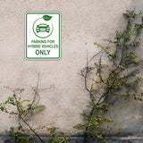 Portrait Round Plus Parking For Hybrid Vehicles Only Door or Wall Sign | Electric Vehicle Charging Station | Parking